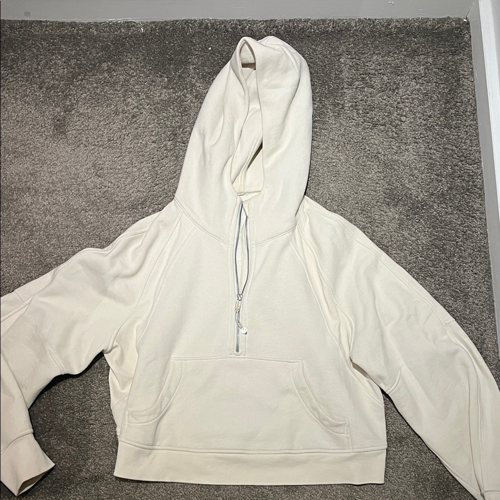 Lululemon Ivory Quarter-Zip Hoodie Sweatshirt